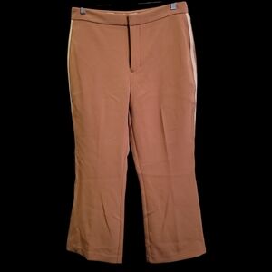 NWT Nine West Tan and Cream Tuxedo Style Flare Ankle Pants